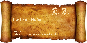 Rodler Noémi névjegykártya
